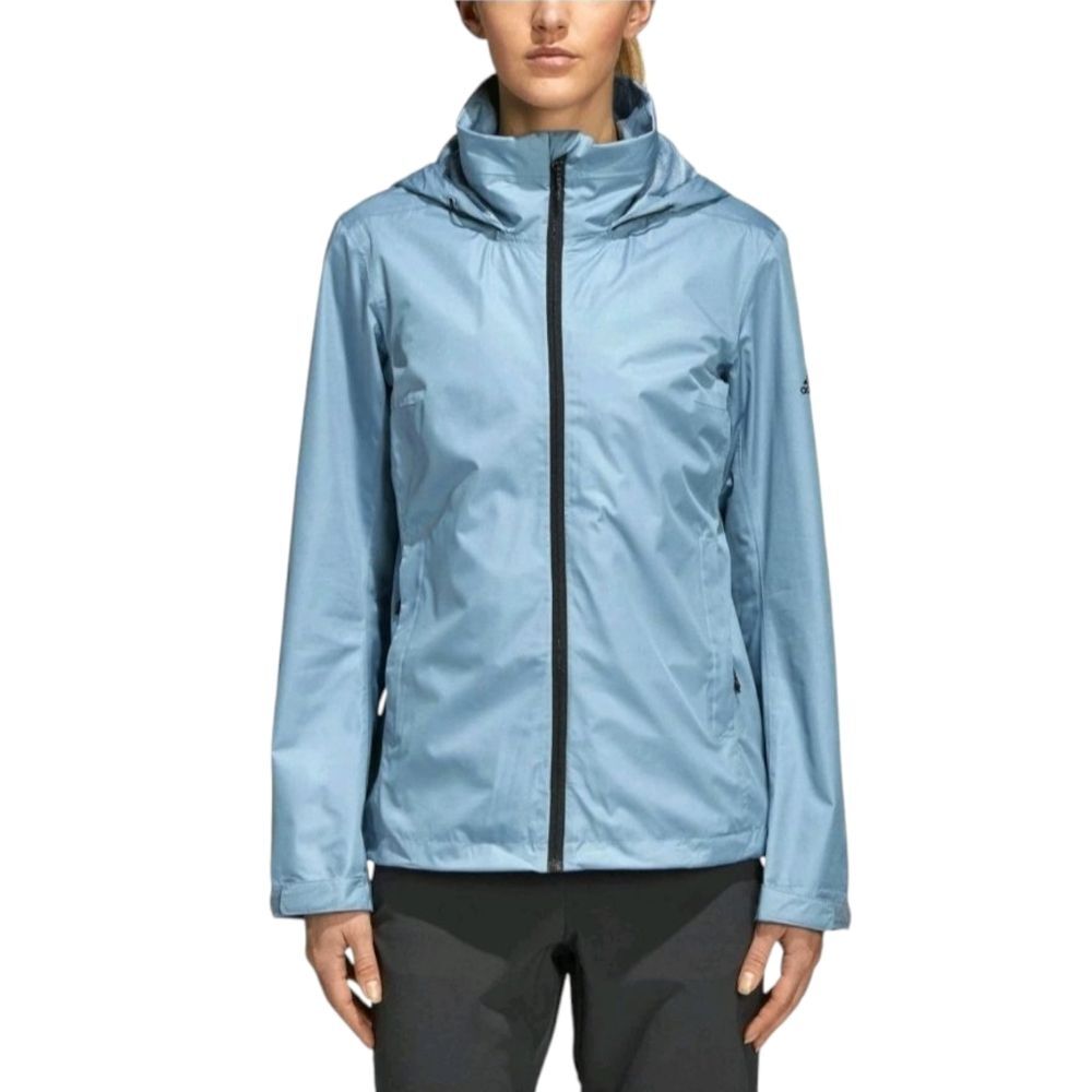 Adidas Raw Grey Blue Wandertag Solid Rain Jacket Size Small